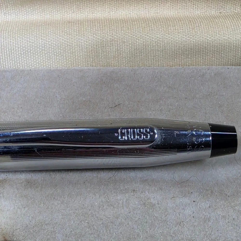 Cross Century Fountain Pen Chrome Vintage Gold Nib M with Box